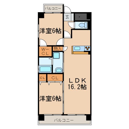 レージュ川秋の物件間取画像